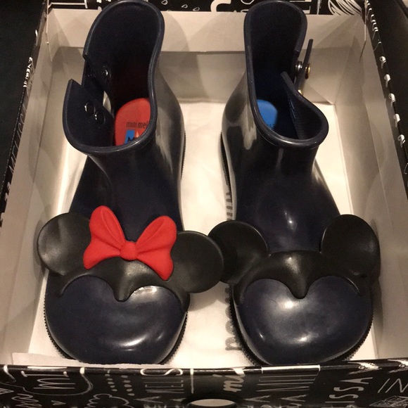 NWT Mini Melissa Disney Minnie Mickey Rain Boots - Picture 4 of 6
